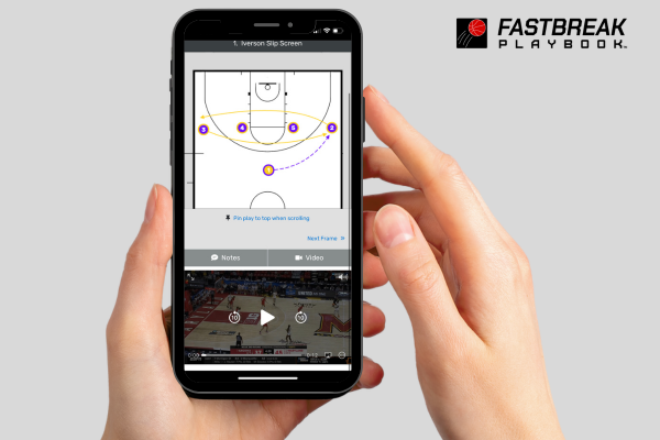 Basketball play video pairing hudl synergy app phone